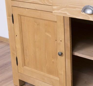 Dulap bucatarie cu 2 usi, 2 sertare, blat stejar de la Rustic Butique PS373 - Culoare Top_P089 - Culoare Corp_P002 - DUBLU COLOR