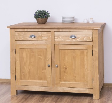 Dulap bucatarie cu 2 usi, 2 sertare, blat stejar de la Rustic Butique PS373 - Culoare Top_P089 - Culoare Corp_P002 - DUBLU COLOR
