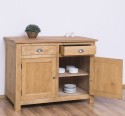 Dulap bucatarie cu 2 usi, 2 sertare, blat stejar de la Rustic Butique PS373 - Culoare Top_P089 - Culoare Corp_P002 - DUBLU COLOR