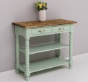 Consola de perete cu picioare strunjite, doua rafturi si doua sertare de la Rustic Butique PS708 - Culoare Top_P064 - Culoare Corp_P092 - DUBLU COLOR