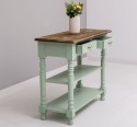 Consola de perete cu picioare strunjite, doua rafturi si doua sertare de la Rustic Butique PS708 - Culoare Top_P064 - Culoare Corp_P092 - DUBLU COLOR