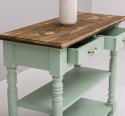 Consola de perete cu picioare strunjite, doua rafturi si doua sertare de la Rustic Butique PS708 - Culoare Top_P064 - Culoare Corp_P092 - DUBLU COLOR