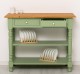 Consola de perete cu picioare strunjite, doua rafturi si doua sertare de la Rustic Butique PS708 - Culoare Top_P002 - Culoare Corp_P054 - DUBLU COLOR