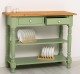 Consola de perete cu picioare strunjite, doua rafturi si doua sertare de la Rustic Butique PS708 - Culoare Top_P002 - Culoare Corp_P054 - DUBLU COLOR