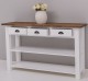 Consola cu 2 rafturi, 3 sertare, blat stejar de la Rustic Butique PS09 - Culoare Top_P064 - Culoare Corp_P004 - DUBLU COLOR