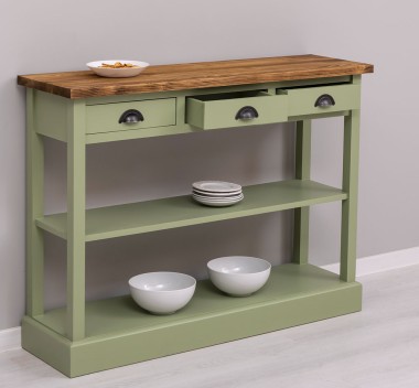 Consola cu 3 sertare si 1 polita de la Rustic Butique PS513 - Culoare Top_P064 - Culoare Corp_P054 - DUBLU COLOR