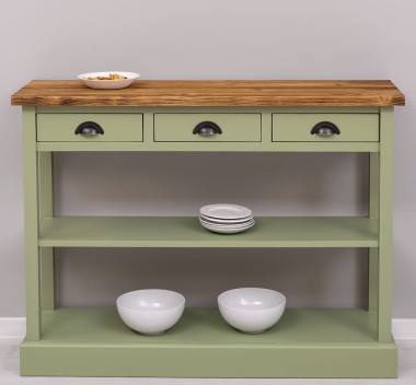 Consola cu 3 sertare si 1 polita de la Rustic Butique PS513 - Culoare Top_P064 - Culoare Corp_P054 - DUBLU COLOR