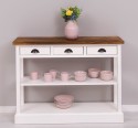 Consola cu 3 sertare si 1 polita de la Rustic Butique PS513 - Culoare Top_P064 - Culoare Corp_P030++P039A - TRIPLU COLOR