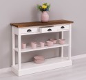 Consola cu 3 sertare si 1 polita de la Rustic Butique PS513 - Culoare Top_P064 - Culoare Corp_P030++P039A - TRIPLU COLOR