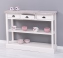Consola cu 3 sertare si 1 polita de la Rustic Butique PS513 - Culoare Top_P067 - Culoare Corp_P015 - DUBLU COLOR