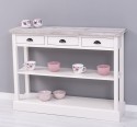 Consola cu 3 sertare si 1 polita de la Rustic Butique PS513 - Culoare Top_P067 - Culoare Corp_P015 - DUBLU COLOR