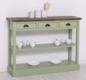 Consola cu 3 sertare si 1 polita de la Rustic Butique PS513 - Culoare Top_P066 - Culoare Corp_P054 - DUBLU COLOR