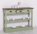 Consola cu 3 sertare si 1 polita de la Rustic Butique PS513 - Culoare Top_P066 - Culoare Corp_P054 - DUBLU COLOR