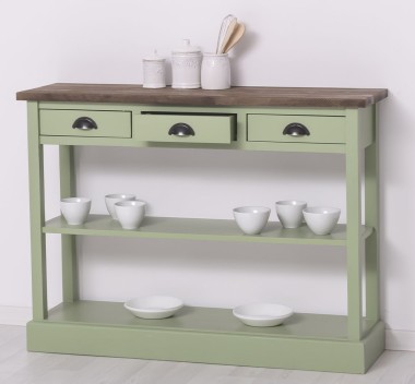 Consola cu 3 sertare si 1 polita de la Rustic Butique PS513 - Culoare Top_P066 - Culoare Corp_P054 - DUBLU COLOR