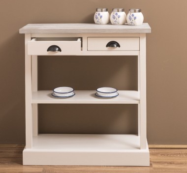 Consola cu 2 sertare, 1 polita de la Rustic Butique PS514 - Culoare Top_P067 - Culoare Corp_P015 - DUBLU COLOR
