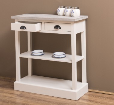 Consola cu 2 sertare, 1 polita de la Rustic Butique PS514 - Culoare Top_P067 - Culoare Corp_P015 - DUBLU COLOR