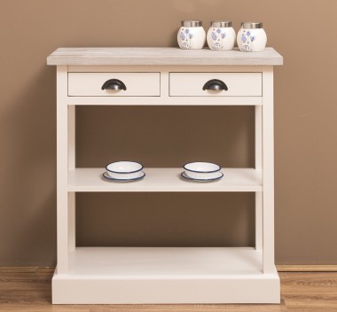 Consola cu 2 sertare, 1 polita de la Rustic Butique PS514 - Culoare Top_P067 - Culoare Corp_P015 - DUBLU COLOR