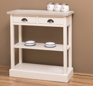Consola cu 2 sertare, 1 polita de la Rustic Butique PS514 - Culoare Top_P067 - Culoare Corp_P015 - DUBLU COLOR