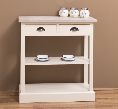 Consola cu 2 sertare, 1 polita de la Rustic Butique PS514 - Culoare Top_P067 - Culoare Corp_P015 - DUBLU COLOR