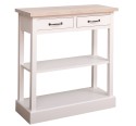 Consola cu 2 sertare, 1 polita, blat stejar de la Rustic Butique PS514 - Culoare Top_P035 - Culoare Corp_P039 - DUBLU COLOR