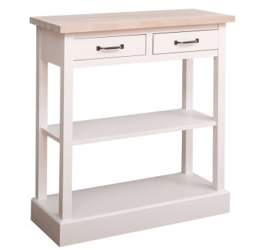 Consola cu 2 sertare, 1 polita, blat stejar de la Rustic Butique PS514 - Culoare Top_P035 - Culoare Corp_P039 - DUBLU COLOR