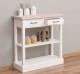Consola cu 2 sertare, 1 polita, blat stejar de la Rustic Butique PS514 - Culoare Top_P035 - Culoare Corp_P039 - DUBLU COLOR