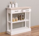 Consola cu 2 sertare, 1 polita, blat stejar de la Rustic Butique PS514 - Culoare Top_P035 - Culoare Corp_P039 - DUBLU COLOR