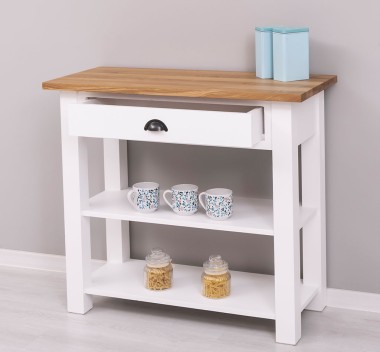 Consola cu 1 sertar, blat stejar de la Rustic Butique PS238 - Culoare Top_P061 - Culoare Corp_P004 - DUBLU COLOR
