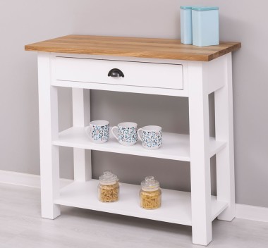 Consola cu 1 sertar, blat stejar de la Rustic Butique PS238 - Culoare Top_P061 - Culoare Corp_P004 - DUBLU COLOR