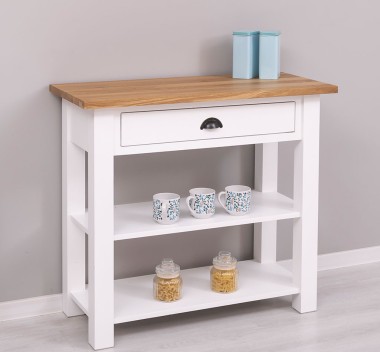 Consola cu 1 sertar, blat stejar de la Rustic Butique PS238 - Culoare Top_P061 - Culoare Corp_P004 - DUBLU COLOR