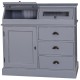 Bufet cu 1 usa, 3 sertare, 2 compartiemente cu usa sticla, BAS de la Rustic Butique PS271BAS - Culoare_P042A - VOPSIT ANTICHIZAT