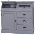 Bufet cu 1 usa, 3 sertare, 2 compartiemente cu usa sticla, BAS de la Rustic Butique PS271BAS - Culoare_P042A - VOPSIT ANTICHIZAT