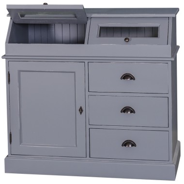 Bufet cu 1 usa, 3 sertare, 2 compartiemente cu usa sticla, BAS de la Rustic Butique PS271BAS - Culoare_P042A - VOPSIT ANTICHIZAT