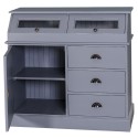 Bufet cu 1 usa, 3 sertare, 2 compartiemente cu usa sticla, BAS de la Rustic Butique PS271BAS - Culoare_P042A - VOPSIT ANTICHIZAT