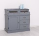 Bufet cu 1 usa, 3 sertare, 2 compartiemente cu usa sticla, BAS de la Rustic Butique PS271BAS - Culoare Ext._P042 / Culoare Int._P015 - DUBLU COLOR