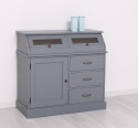 Bufet cu 1 usa, 3 sertare, 2 compartiemente cu usa sticla, BAS de la Rustic Butique PS271BAS - Culoare Ext._P042 / Culoare Int._P015 - DUBLU COLOR
