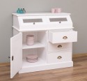 Bufet cu 1 usa, 3 sertare, 2 compartiemente cu usa sticla, BAS de la Rustic Butique PS271BAS - Culoare_P004 - VOPSIT