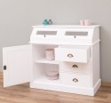 Bufet cu 1 usa, 3 sertare, 2 compartiemente cu usa sticla, BAS de la Rustic Butique PS271BAS - Culoare_P004 - VOPSIT