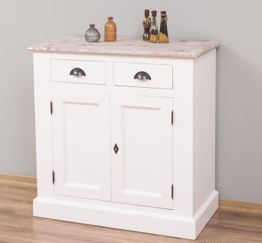Bufet cu 2 usi, 2 sertare, BAS de la Rustic Butique PS70BAS - Culoare Top_P071 - Culoare Corp_P039 - DUBLU COLOR