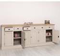 Bufet cu 6 usi si 6 sertare, blat stejar, BAS de la Rustic Butique PS179BAS - Culoare Top_P0 - Culoare Corp_P024A - VOPSIT ANTICHIZAT