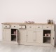 Bufet cu 6 usi si 6 sertare, blat stejar, BAS de la Rustic Butique PS179BAS - Culoare Top_P0 - Culoare Corp_P024A - VOPSIT ANTICHIZAT