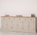 Bufet cu 6 usi si 6 sertare, blat stejar, BAS de la Rustic Butique PS179BAS - Culoare Top_P0 - Culoare Corp_P024A - VOPSIT ANTICHIZAT