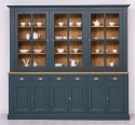 Bufet cu 6 usi, 6 sertare BAS + 3 usi sticla SUP de la Rustic Butique PS179BAS+SUP - Culoare Top_P002 - Culoare Ext._P087 / Culoare Int._P002 - DUBLU COLOR