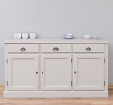 Bufet cu 3 usi, 3 sertare, blat stejar, BAS de la Rustic Butique PS265BAS - Culoare Top_P067 - Culoare Corp_P076 - DUBLU COLOR