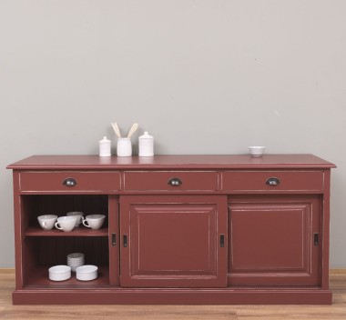 Bufet cu 3 usi glisante, 3 sertare, BAS de la Rustic Butique PS10BAS - Culoare_P029A - VOPSIT ANTICHIZAT