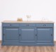 Bufet cu 3 usi glisante,3 sertare, blat stejar, BAS de la Rustic Butique PS10BAS - Culoare Top_P061 - Culoare Corp_P051 - DUBLU COLOR