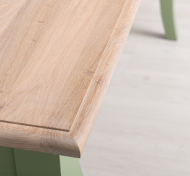 Masa dining cu picioare curbate 180x90x78cm, blat stejar de la Rustic Butique PS383 - Culoare Top_P035 - Culoare Corp_P054 - DUBLU COLOR