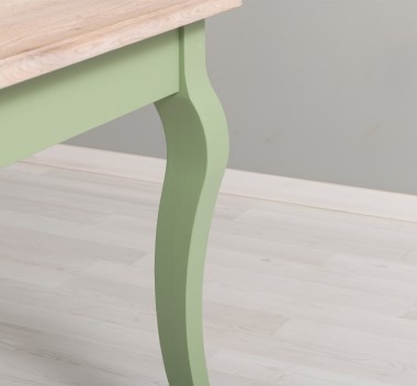 Masa dining cu picioare curbate 160x90x78cm, blat stejar de la Rustic Butique PS383 - Culoare Top_P035 - Culoare Corp_P054 - DUBLU COLOR