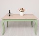 Masa dining cu picioare curbate 160x90x78cm, blat stejar de la Rustic Butique PS383 - Culoare Top_P035 - Culoare Corp_P054 - DUBLU COLOR
