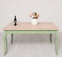 Masa dining cu picioare curbate 160x90x78cm, blat stejar de la Rustic Butique PS383 - Culoare Top_P035 - Culoare Corp_P054 - DUBLU COLOR